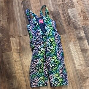 Girls size 4 Rainbow Cheetah snow pants